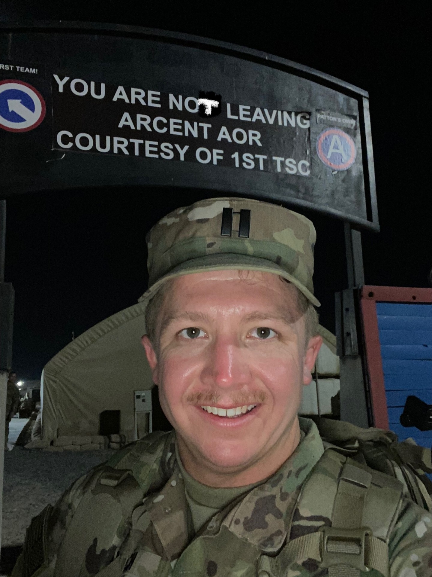 Jeremy C. Rausch deployed at the ARCENT AOR checkpoint